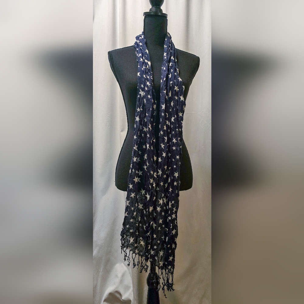 The Limited Navy and White Star Scarf